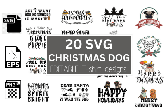 Christmas Dog SVG Graphics for T-Shirt Designs