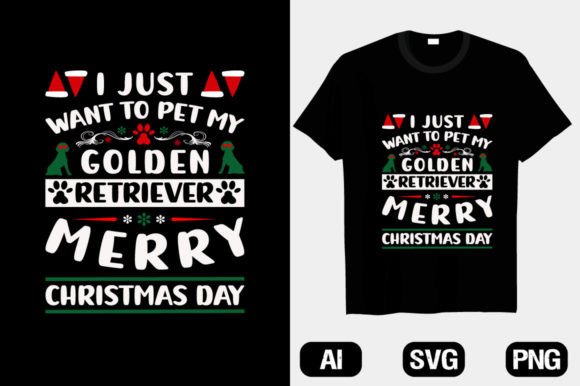 Merry Christmas Dog T-shirt Designs V 3 Graphics
